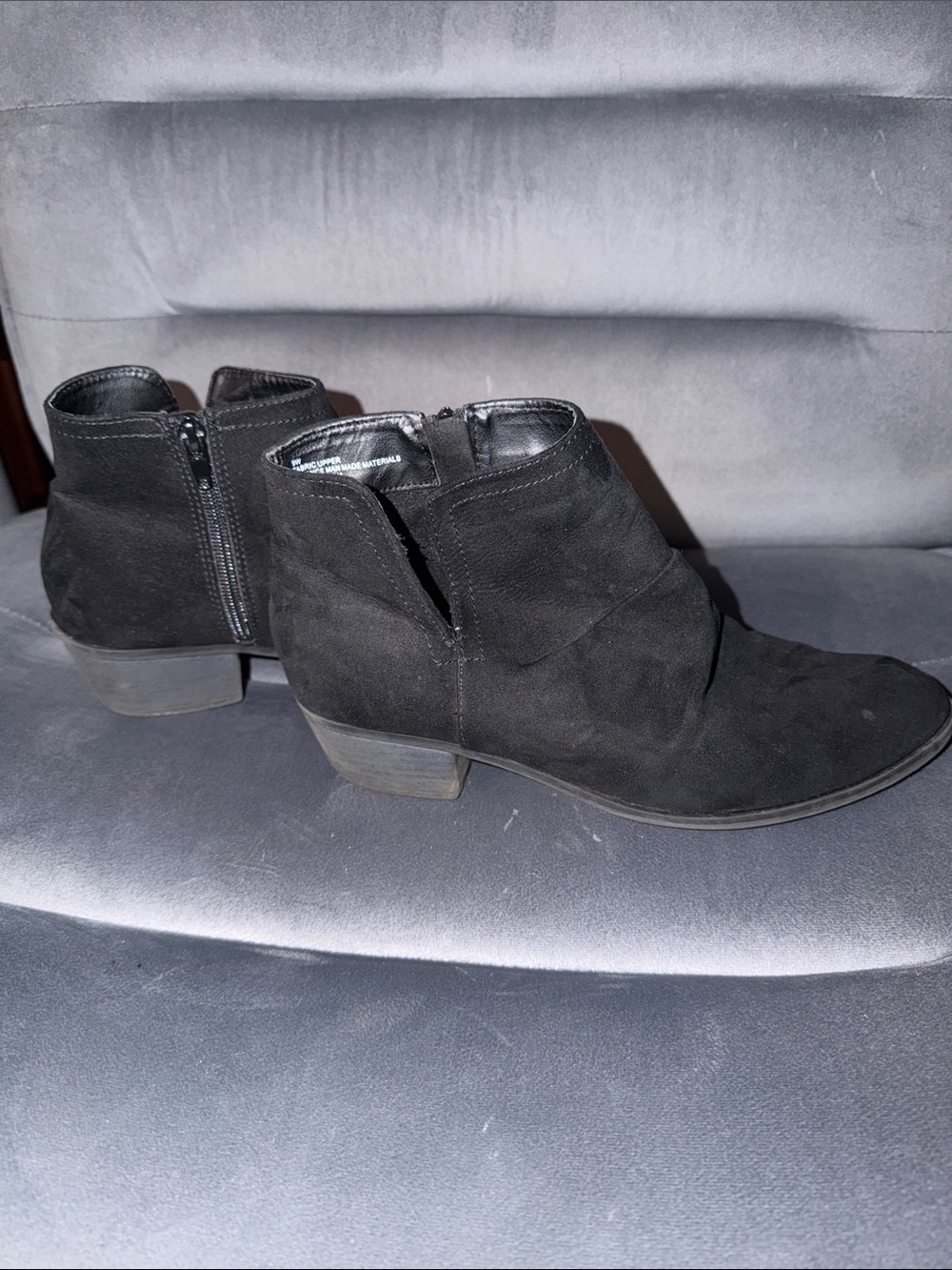 Lane Bryant Black Suede Ankle Booties size 9W